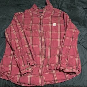 Carhartt Burgundy Plaid Long Sleeve Shirt
